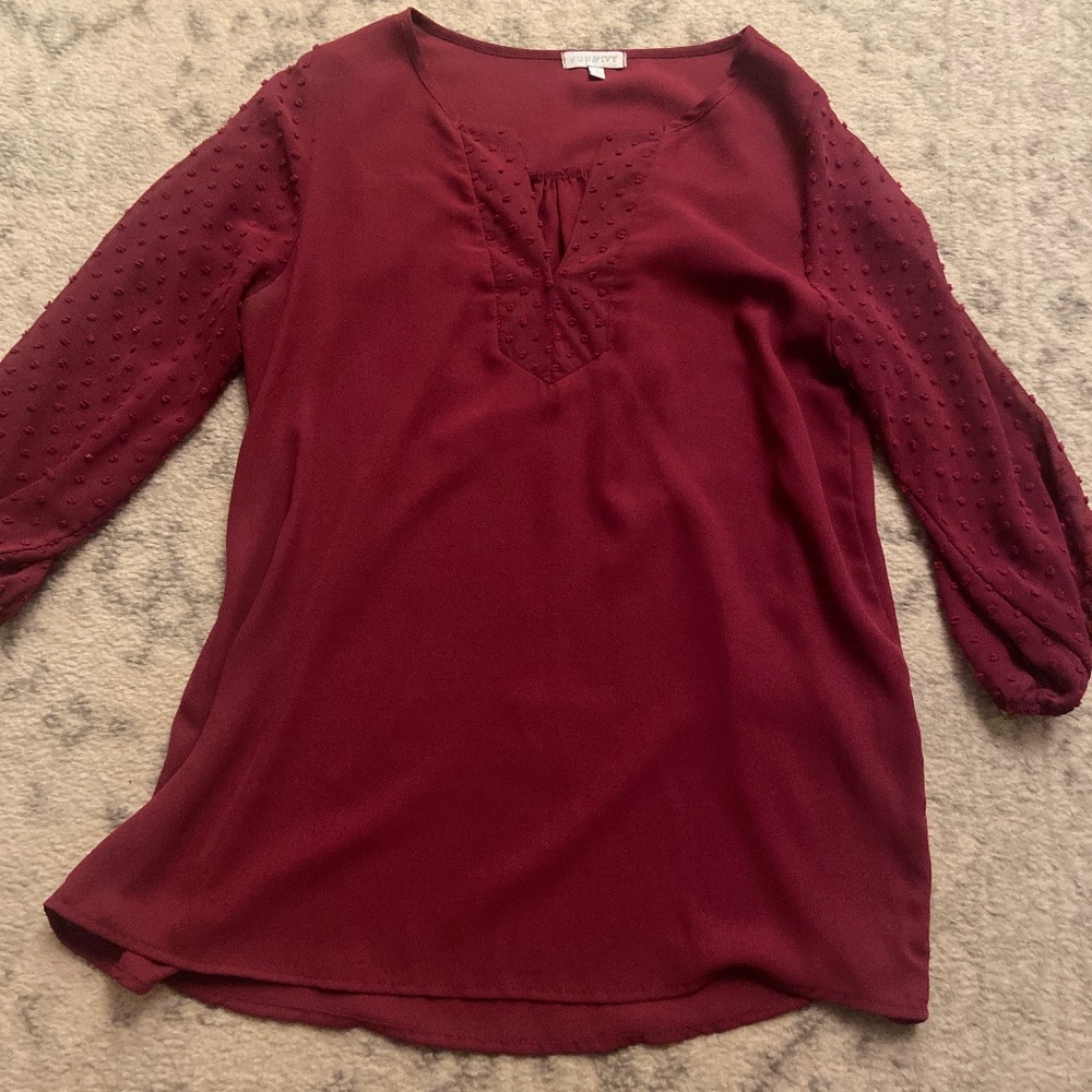 3/4 Sleeve V Neck Blouse
